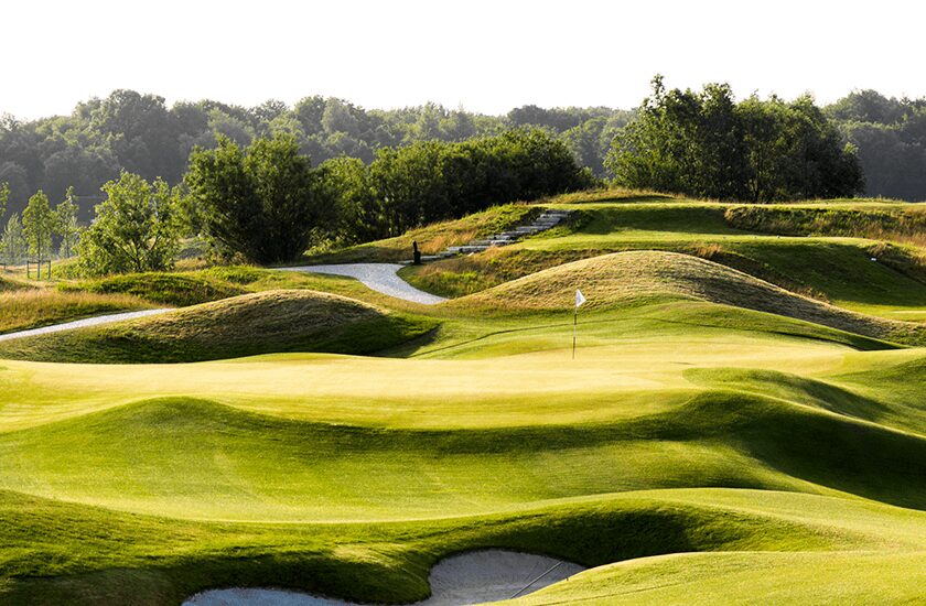 Engelse parkbaan met green en bunkers